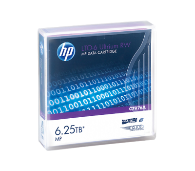 HPE Комплект ленточных носителей LTO-6 Ultrium 2.5/6.25 TB RW Custom Labeled 20 Data Cartridges Library Pack without Cases (C7976AC)